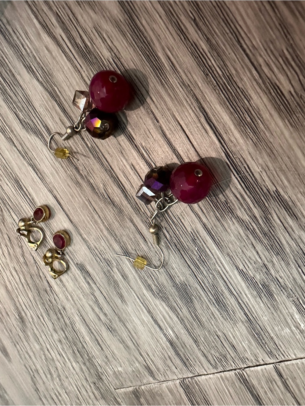 Women's Burgundy Bead Drop Earrings